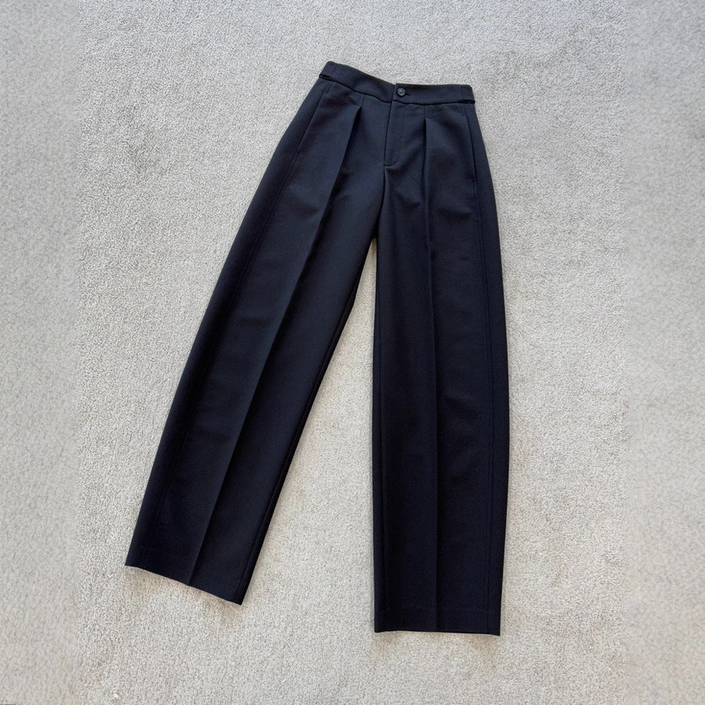 Women Elegant Wide Fabric Pants with Pleats Mune Fashion