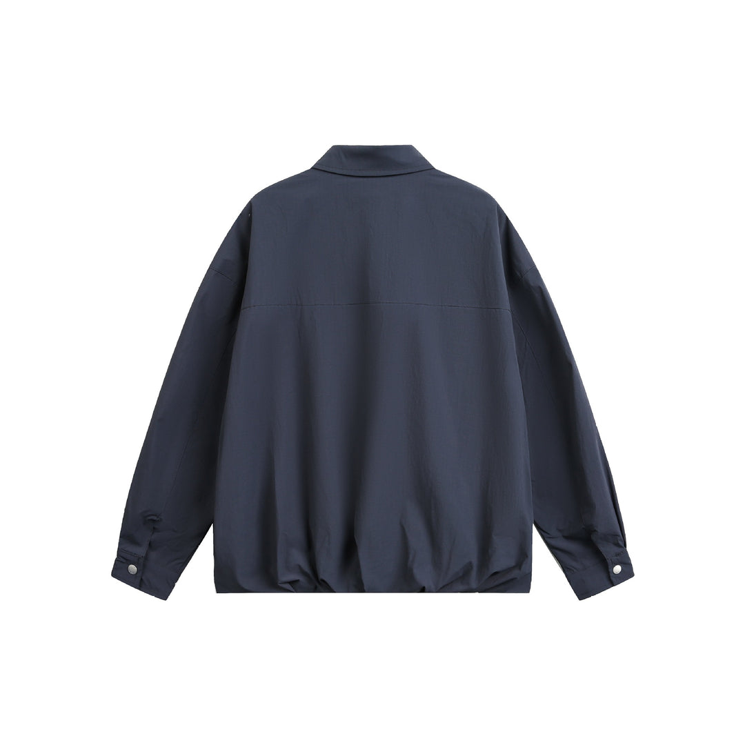 Men's Oversize Coach Jacket with Snap Button Closure and Straight Hem Mune Fashion
