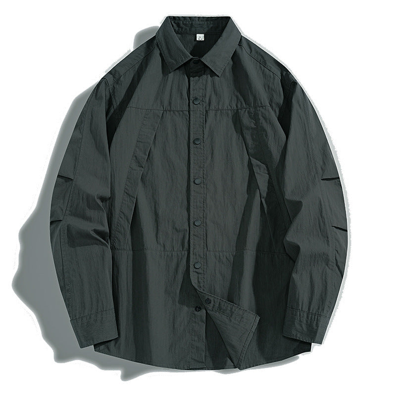 Men's Technical Field Overshirt in Utility Look with Press-Stud Placket and Boxy Fit Mune Fashion