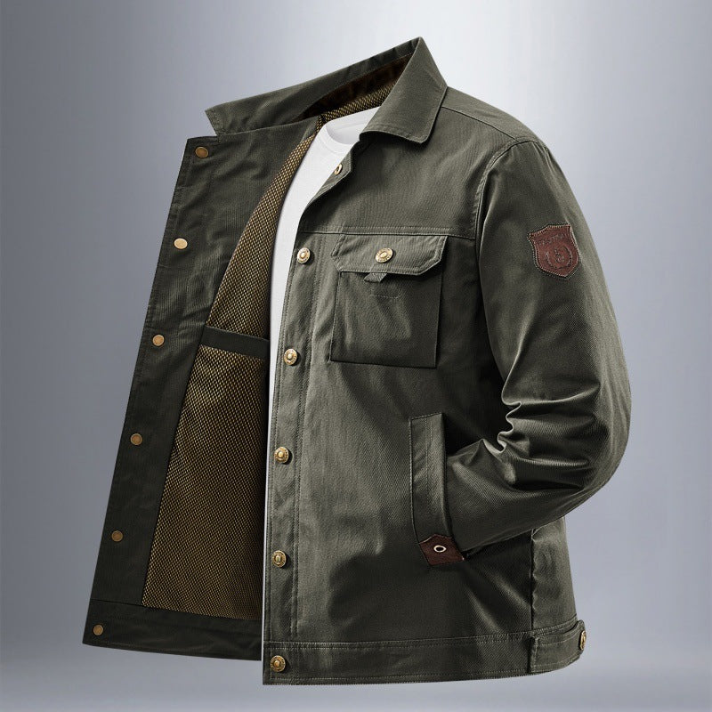 Men's Robust Utility Jacket with Practical Pockets