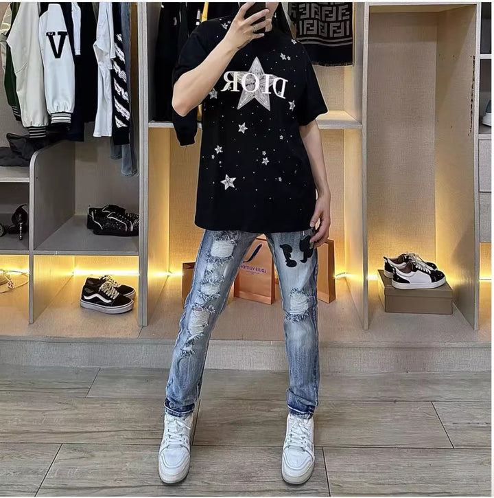 Ladies' Fashionable Oversized T-Shirt with Star Motif Mune Fashion
