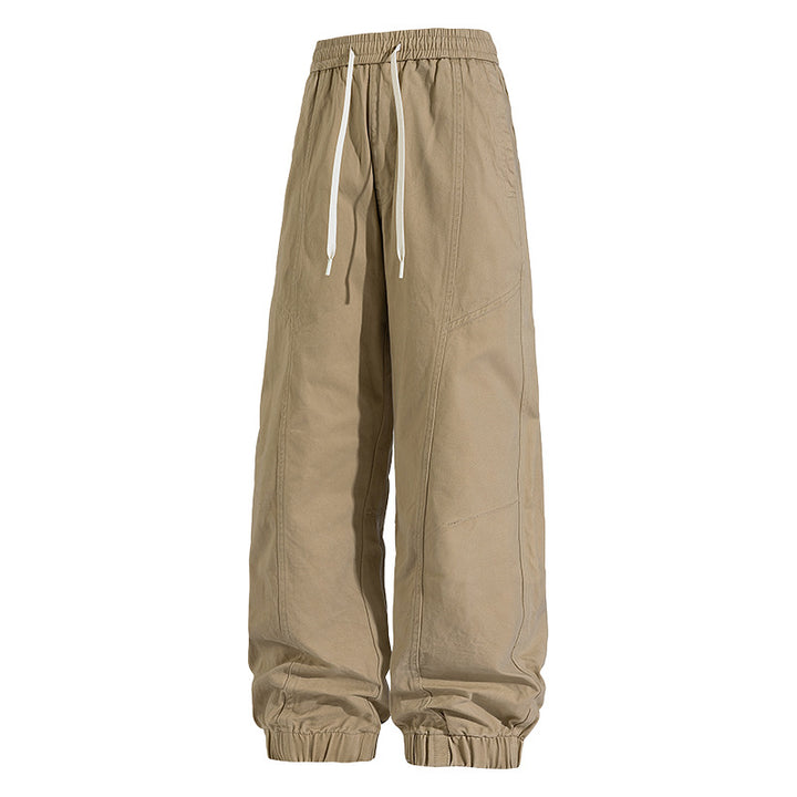 Men's Oversized Utility Jogging Pants made of sturdy cotton blend with drawstring waistband, side cargo pockets & ribbed cuffs Mune Fashion