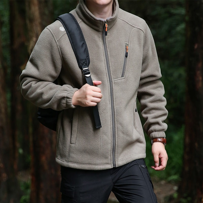 Men's Technical Fleece Jacket with Stand-up Collar, Chest Zip & Reinforced Front Pockets Mune Fashion