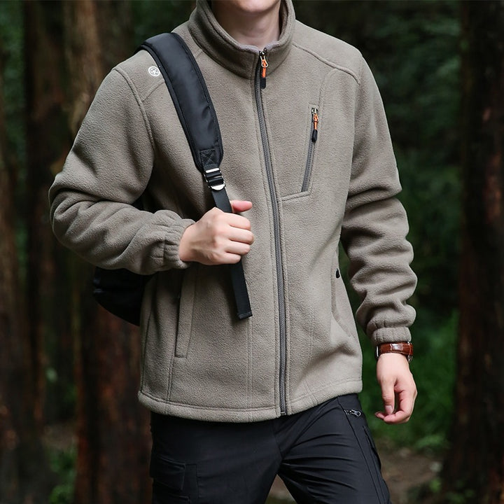 Men's Technical Fleece Jacket with Stand-up Collar, Chest Zip & Reinforced Front Pockets Mune Fashion