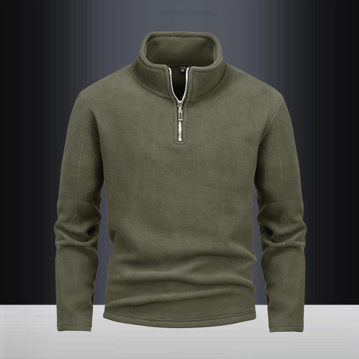 Men's Nano Fleece Half-Zip Pullover with Stand-Up Collar and Fluffy Microfleece Quality Mune Fashion