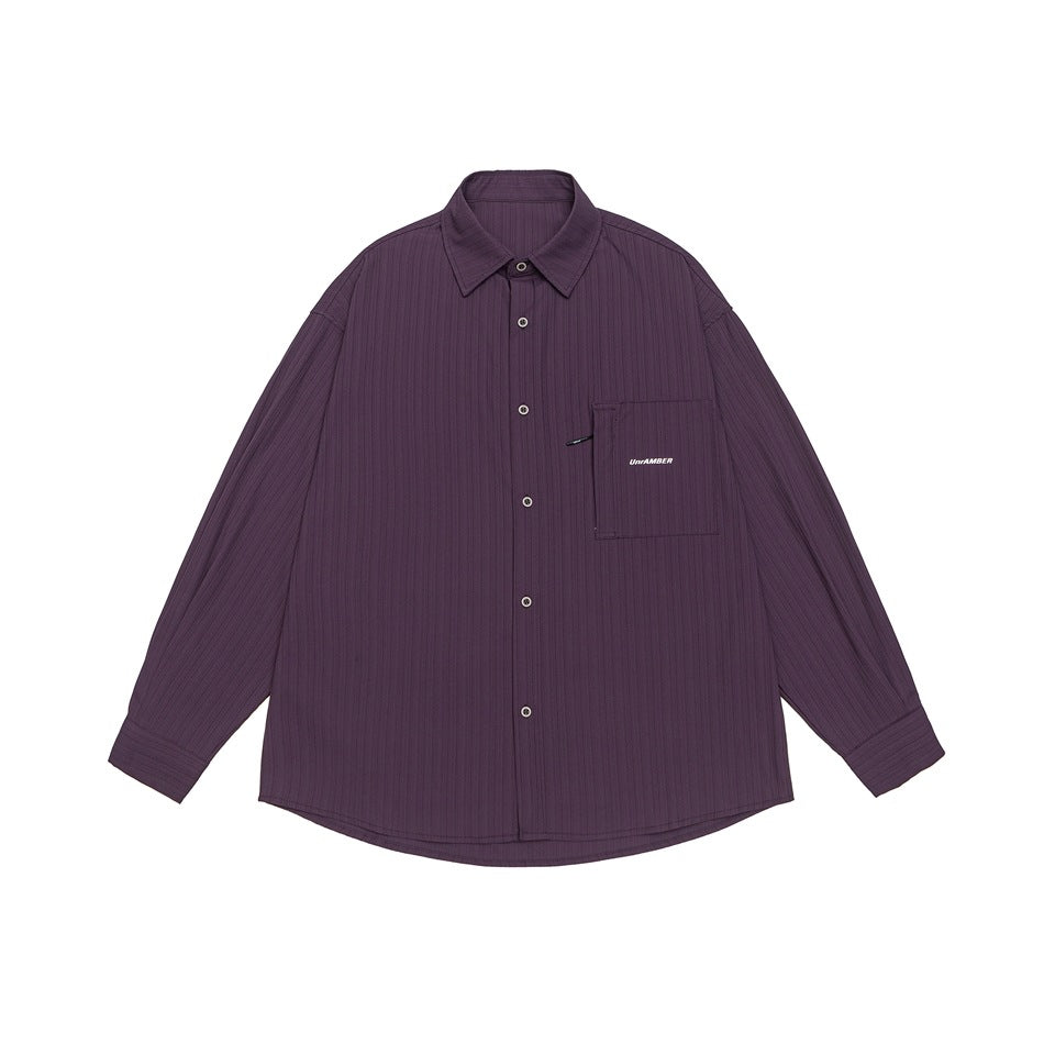 Unisex Oversize Shirt Jacket with structured ribbed look and patch breast pocket Mune Fashion