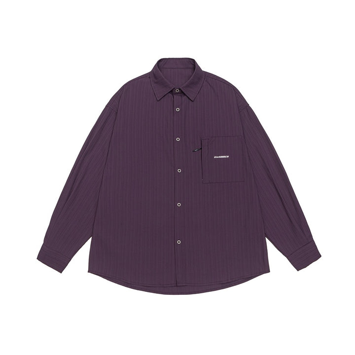 Unisex Oversize Shirt Jacket with structured ribbed look and patch breast pocket Mune Fashion