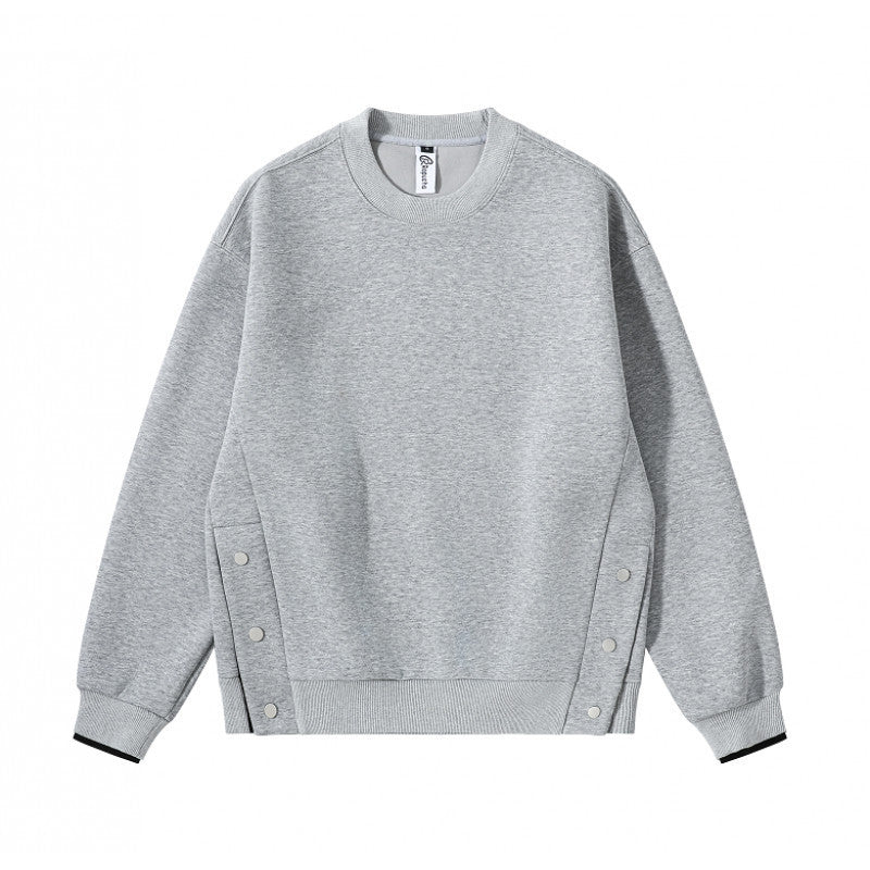 Unisex Oversize Sweatshirt with side snap button plackets, ribbed cuffs and round neck Mune Fashion