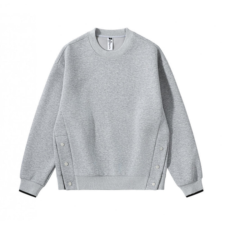 Unisex Oversize Sweatshirt with side snap button plackets, ribbed cuffs and round neck Mune Fashion