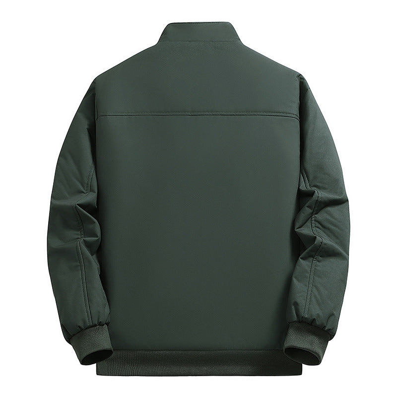 Men's Padded Bomber Jacket with Faux Fur Lining, Stand-Up Collar and Zipper Mune Fashion