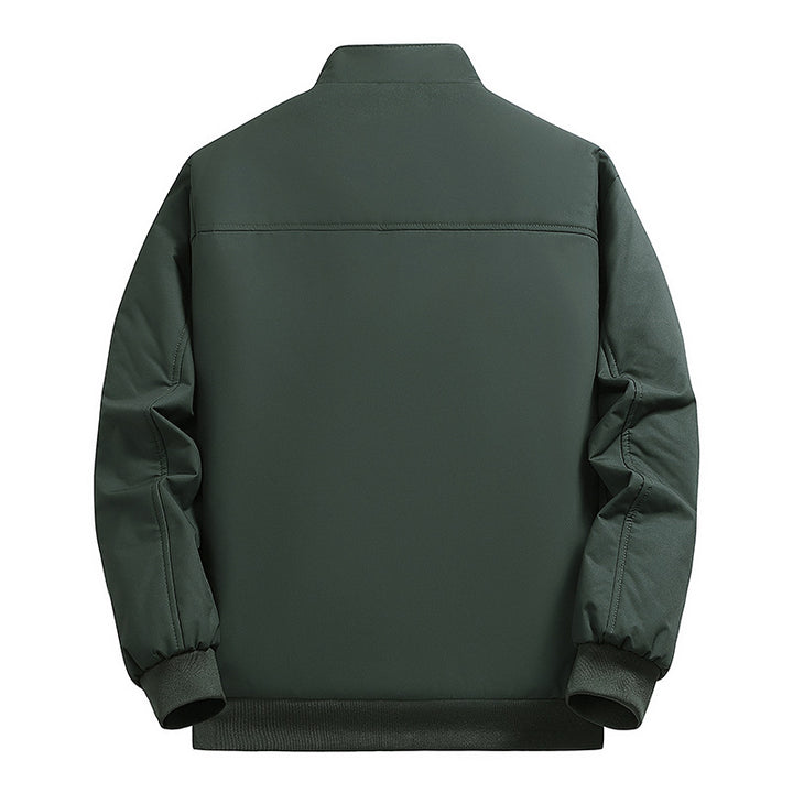 Men's Padded Bomber Jacket with Faux Fur Lining, Stand-Up Collar and Zipper Mune Fashion