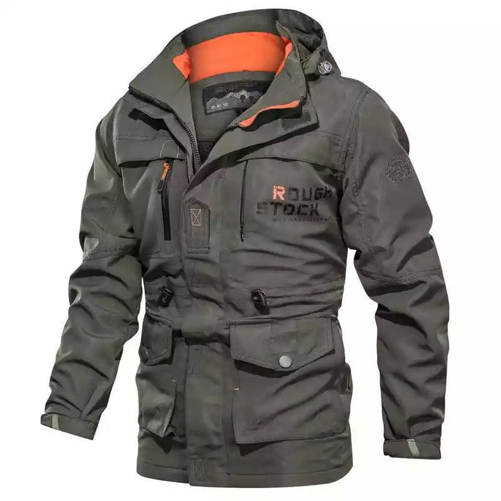 Men's Robust Canvas Field Parka with Hood, Fitted Drawstring and Multi-functional Pockets Mune Fashion