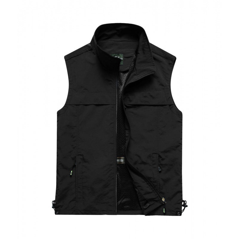 Men's lightweight multifunctional utility vest with mesh lining and adjustable hem Mune Fashion