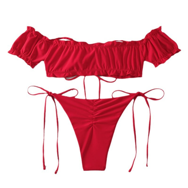 Ladies Bandeau Bikini with puff-sleeved top Mune Fashion