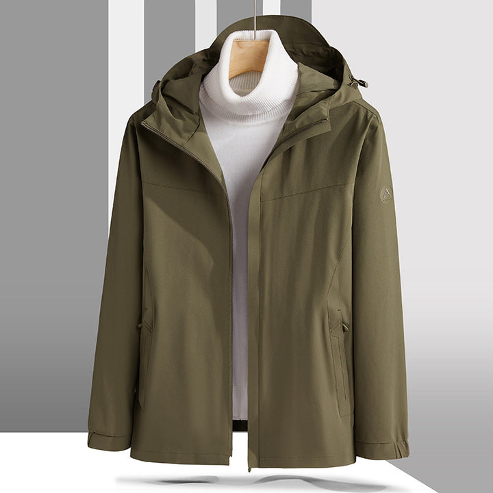 Men's Lightweight Technical Softshell Jacket with Adjustable Hood and Minimalist Athletic Fit Mune Fashion