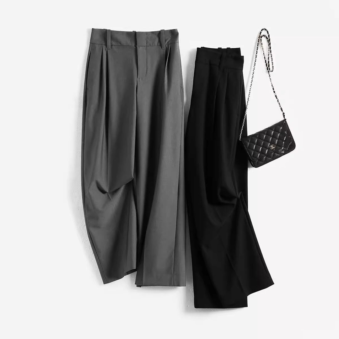 Women Elegant, high-waisted and flowing fabric trousers Mune Fashion