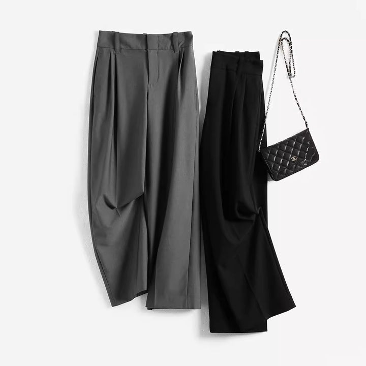 Women Elegant, high-waisted and flowing fabric trousers Mune Fashion