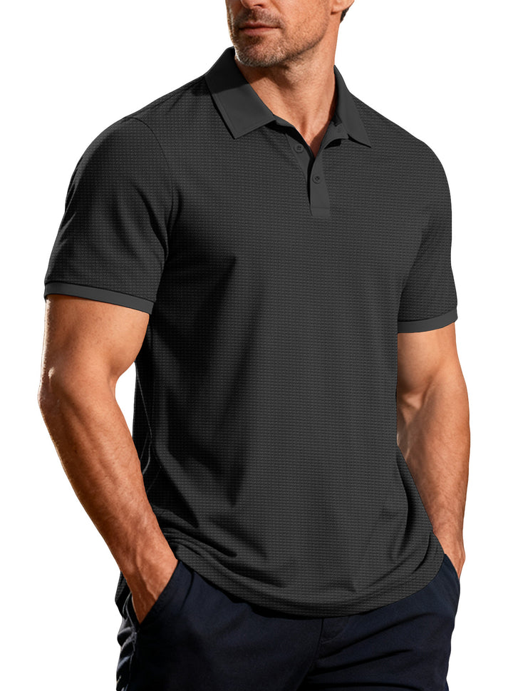 Men's structured pique short-sleeve polo shirt with shirt collar Mune Fashion