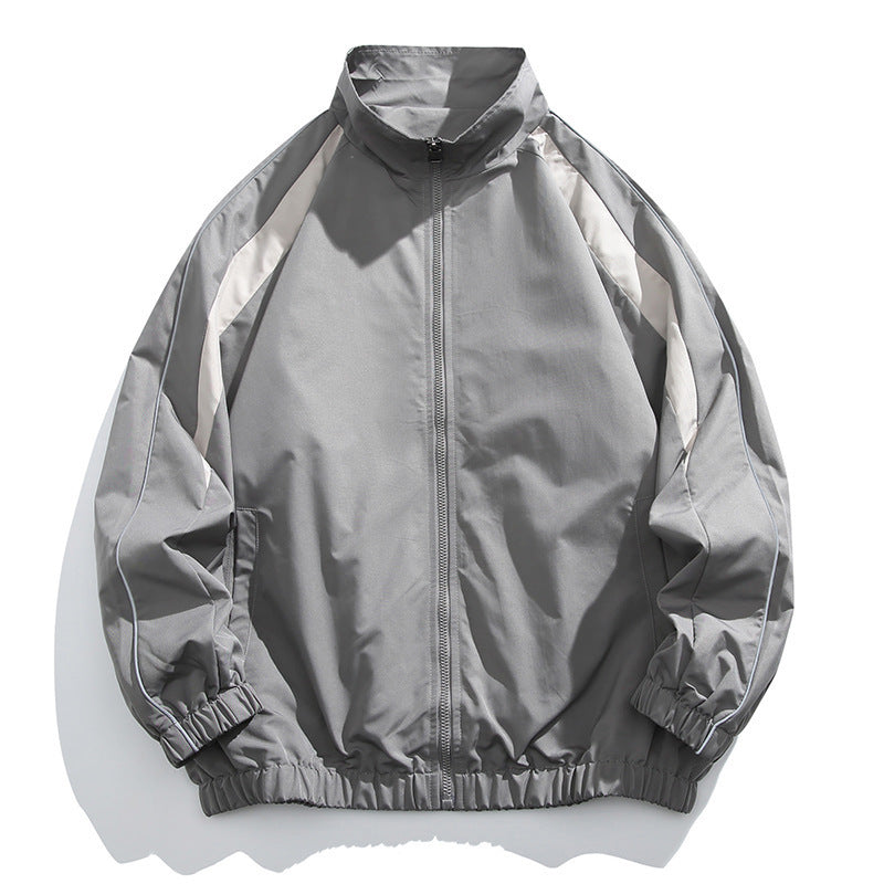 Men's sporty transitional jacket with high collar and elastic waist Mune Fashion