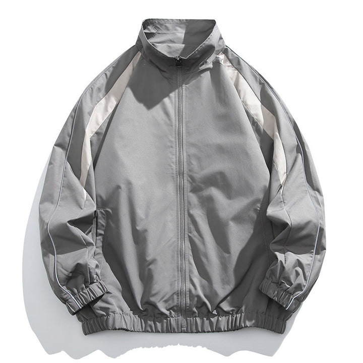 Men's sporty transitional jacket with high collar and elastic waist Mune Fashion