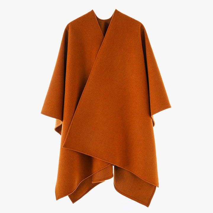 Women's Minimalist Kimono Cape made of wool blend with concealed wrap closure Mune Fashion