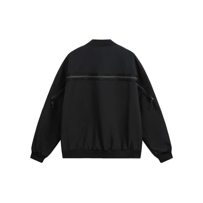 Unisex Boxy-Utility-Bomber Jacket with Multiple Pockets and Two-Way Zipper Mune Fashion