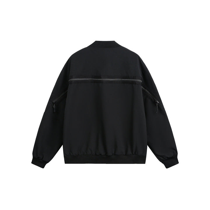 Unisex Boxy-Utility-Bomber Jacket with Multiple Pockets and Two-Way Zipper Mune Fashion