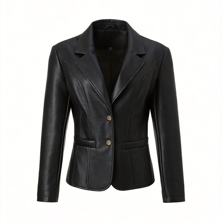 Women's Leather Jacket Mune Fashion