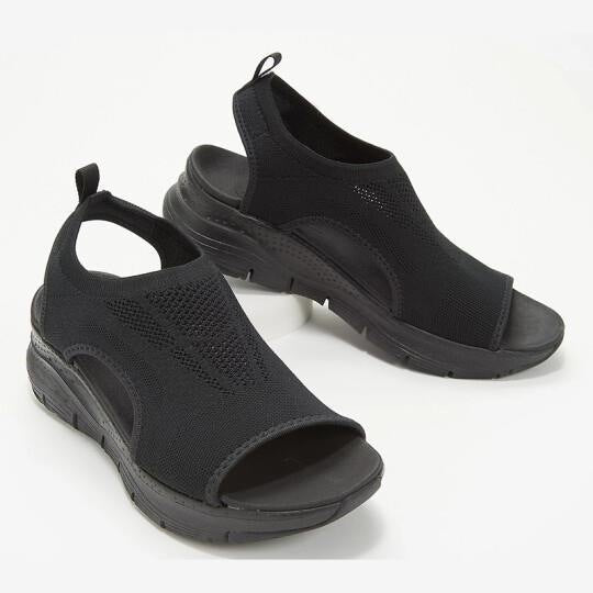 Women’s Sportive Knit Slingback Sandals with Chunky Sole Mune Fashion