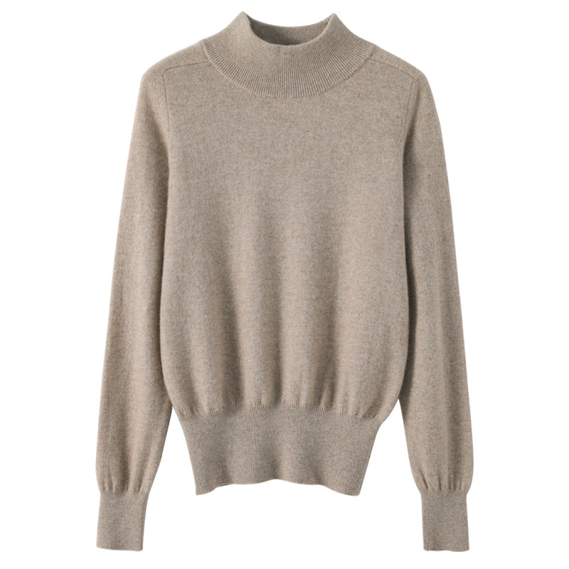 Women's Mockneck Pullover made of fluffy Angora blend with casual balloon sleeve silhouette Mune Fashion