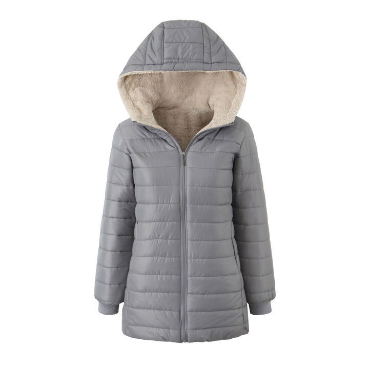 Women's quilted coat with teddy lining, hood, and warming padding Mune Fashion