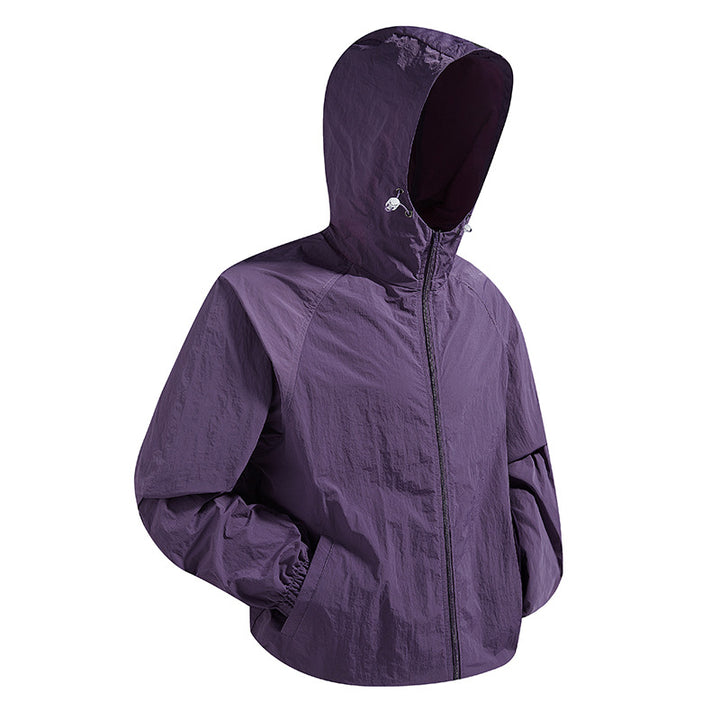 Unisex Lightweight packable hooded windbreaker with water-repellent ripstop shell and adjustable hood Mune Fashion