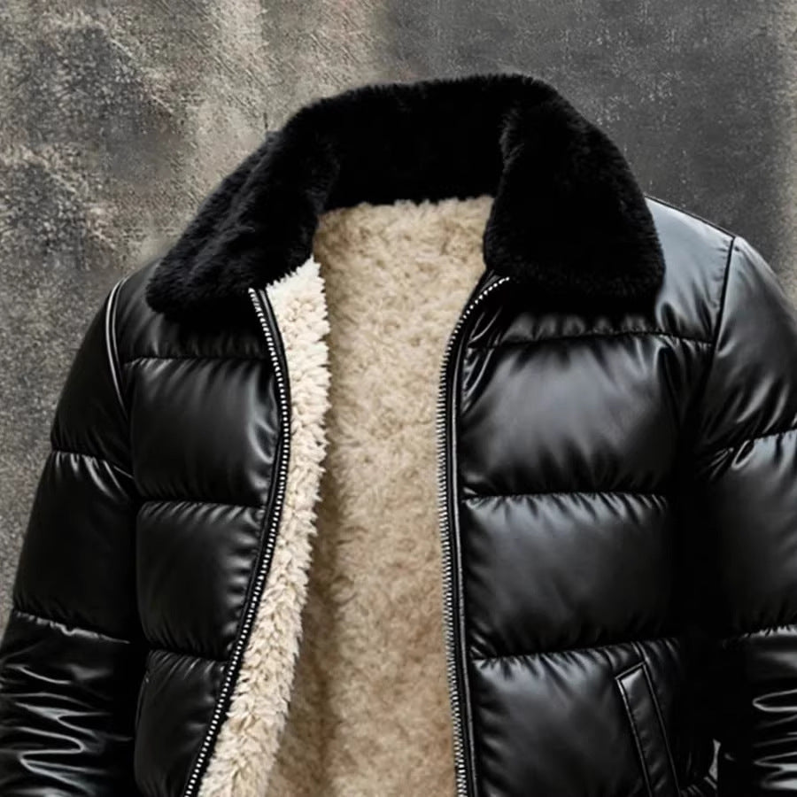 Men's reversible jacket with faux fur lining