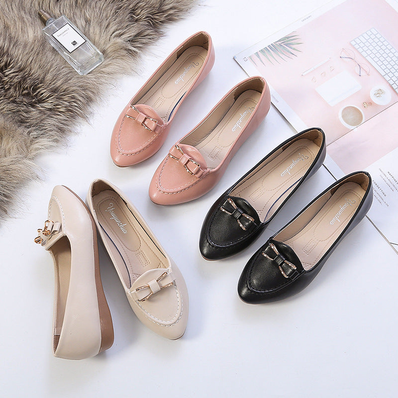 Women nan moccasin-loafer with padded comfort footbed and delicate bow applique Mune Fashion