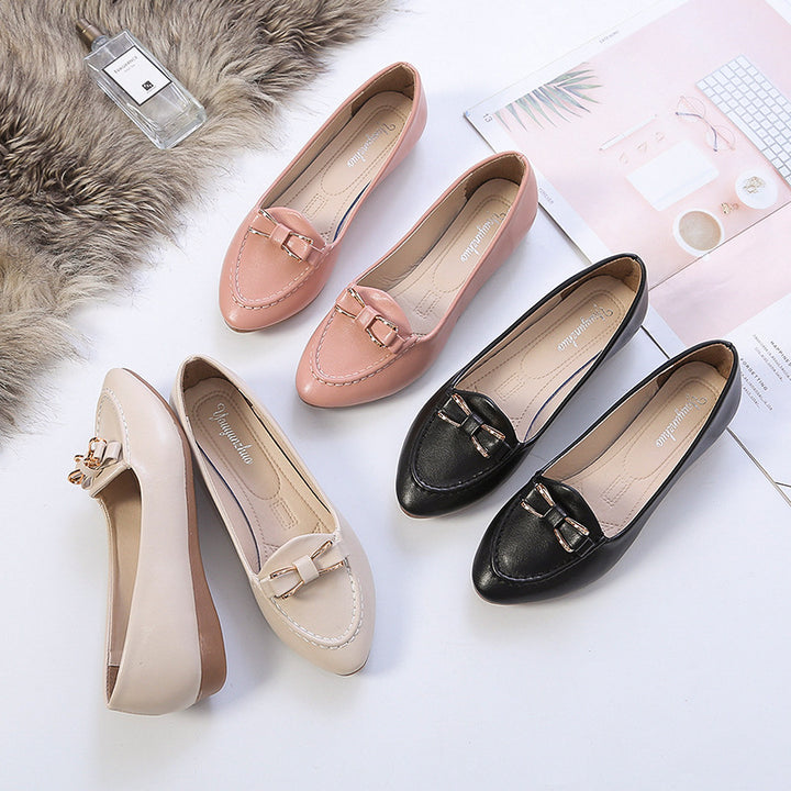 Women nan moccasin-loafer with padded comfort footbed and delicate bow applique Mune Fashion
