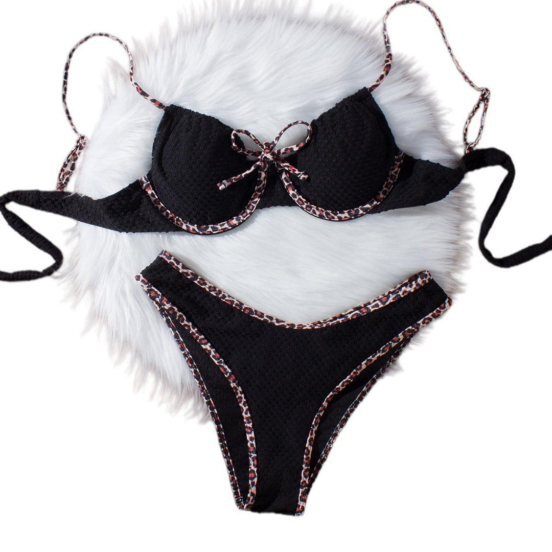 Women's Push-Up Bikini with Animal Accent Mune Fashion