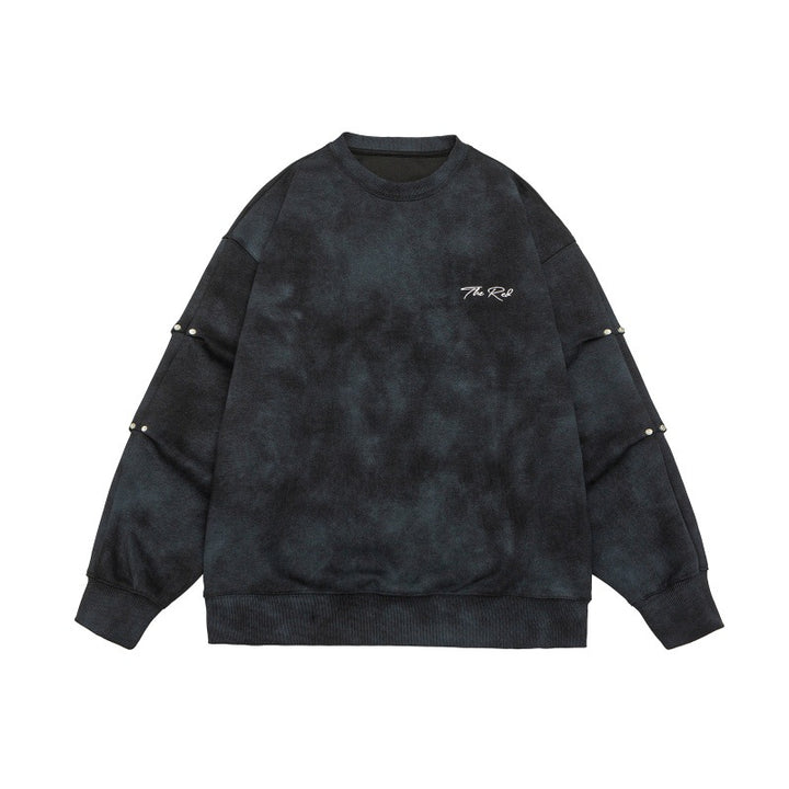 Unisex Oversize Sweatshirt with stonewash effect and sleeve snap buttons Mune Fashion