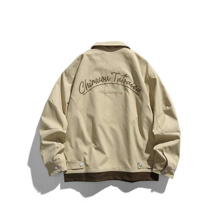 Unisex Boxy transitional blouson jacket with full-length zipper, chest zip pocket, and contrasting ribbed hem Mune Fashion