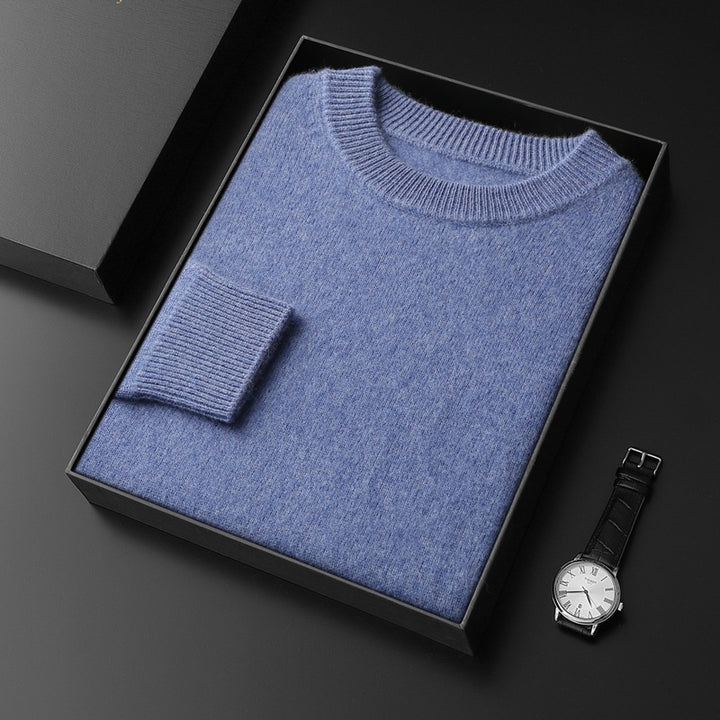 Men's Round Neck Pullover in Cashmere Look with Extra Soft Pile and Gift Box Mune Fashion