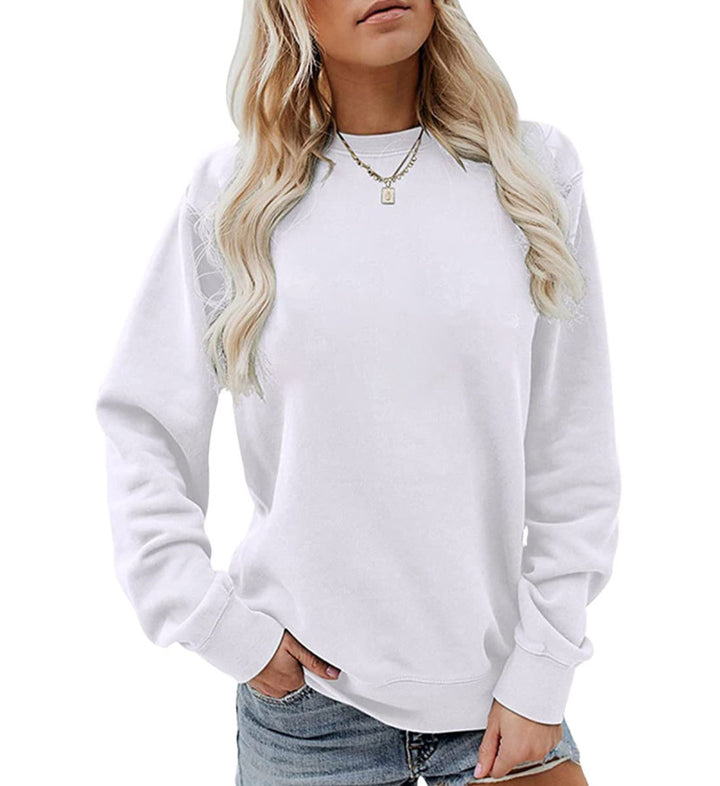 Women's casual oversized sweatshirt with round neck and soft cotton fleece Mune Fashion