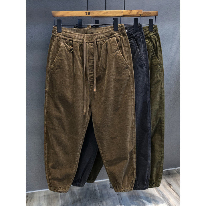 Men's Comfortable Cord Pants with Elastic Waistband Mune Fashion
