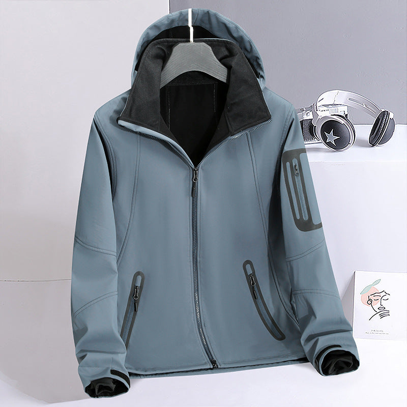 Men's softshell hybrid jacket with hood, sealed zippers, and ergonomic cut Mune Fashion