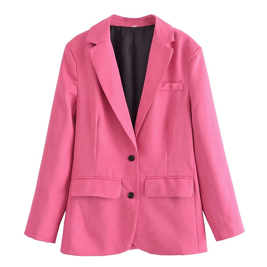 Women nan lighter unstructured long blazer with falling lapel and patch pockets Mune Fashion