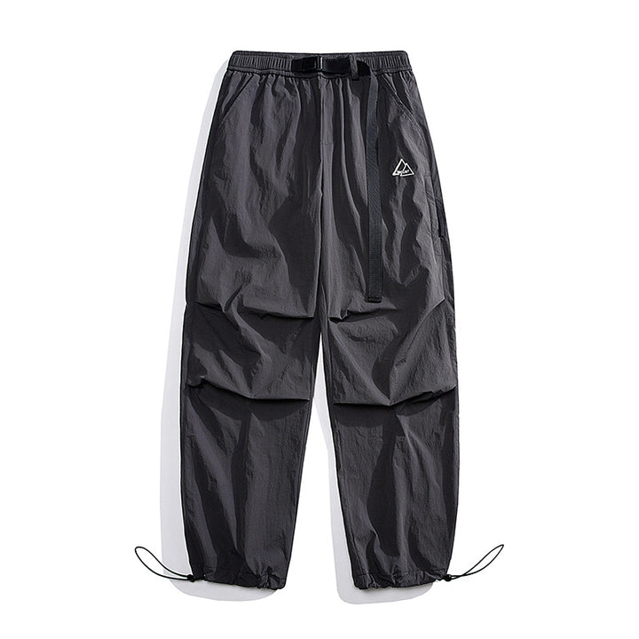 Unisex Loose Nylon Cargo Pants with Elastic Waistband and Ankle Cuffs Mune Fashion
