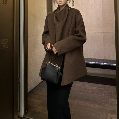 Women's Fashionable Oversized Wool Coat Mune Fashion