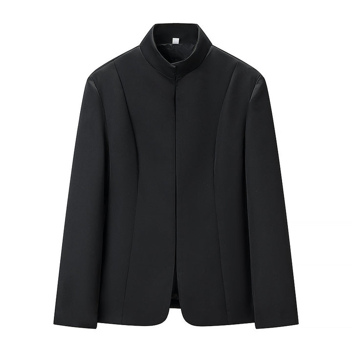 Women's Tailored Blazer Jacket with Stand-Up Collar and Matching Shorts Skirt Set Mune Fashion