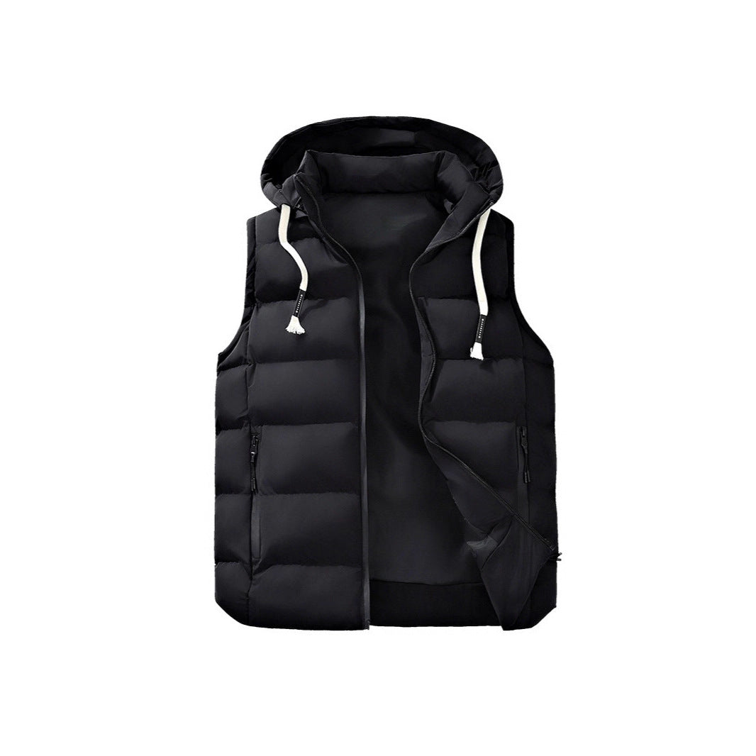 Men's quilted vest with hood, wind-resistant microfiber shell and lightweight thermal insulation Mune Fashion