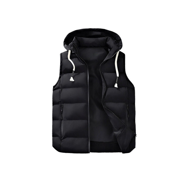 Men's quilted vest with hood, wind-resistant microfiber shell and lightweight thermal insulation Mune Fashion