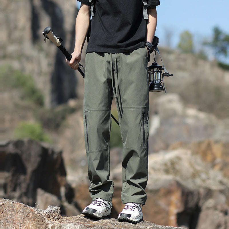 Men's Technical Outdoor and Hiking Pants with Zipper Pockets and Adjustable Waist Mune Fashion