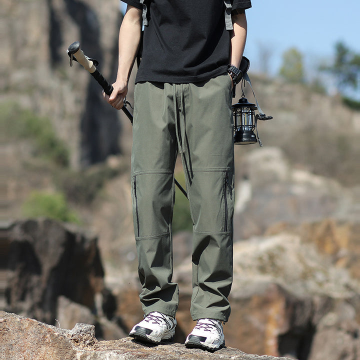 Men's Technical Outdoor and Hiking Pants with Zipper Pockets and Adjustable Waist Mune Fashion